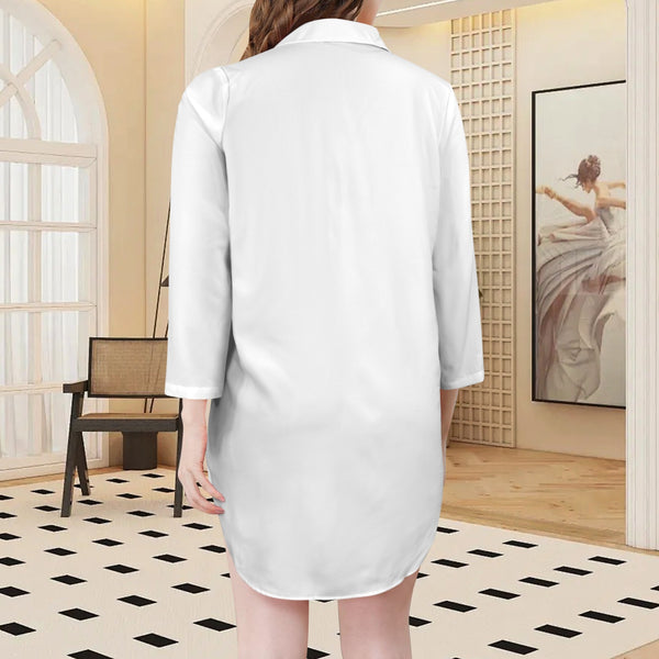 Truth Unlimited Women's 3/4 Sleeve Button Up Shirt Dress