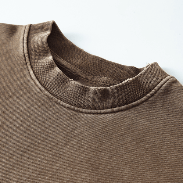 (NEW) Truth Unlimited Women's Washed Raw-Edge Cropped Crew Neck Sweatshirt（380GSM）