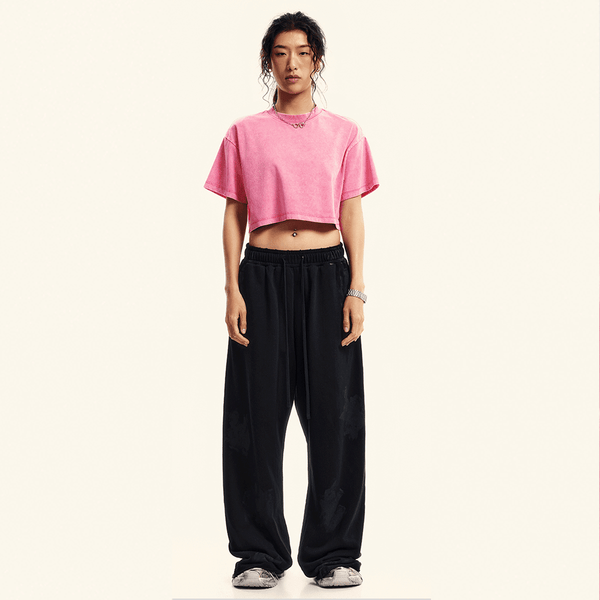 (NEW) Truth Unlimited Women's Washed Loose Fit Cropped Crewneck T-shirt(230GSM)