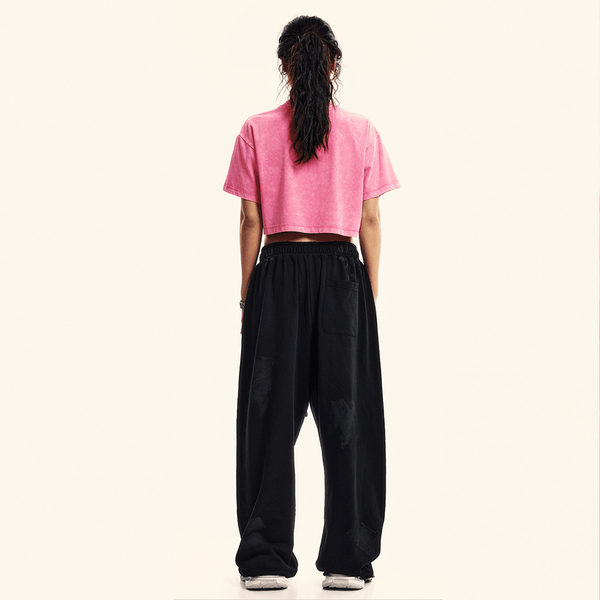 (NEW) Truth Unlimited Women's Washed Loose Fit Cropped Crewneck T-shirt(230GSM)
