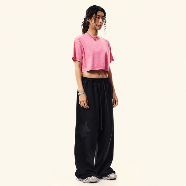 (NEW) Truth Unlimited Women's Washed Loose Fit Cropped Crewneck T-shirt(230GSM)