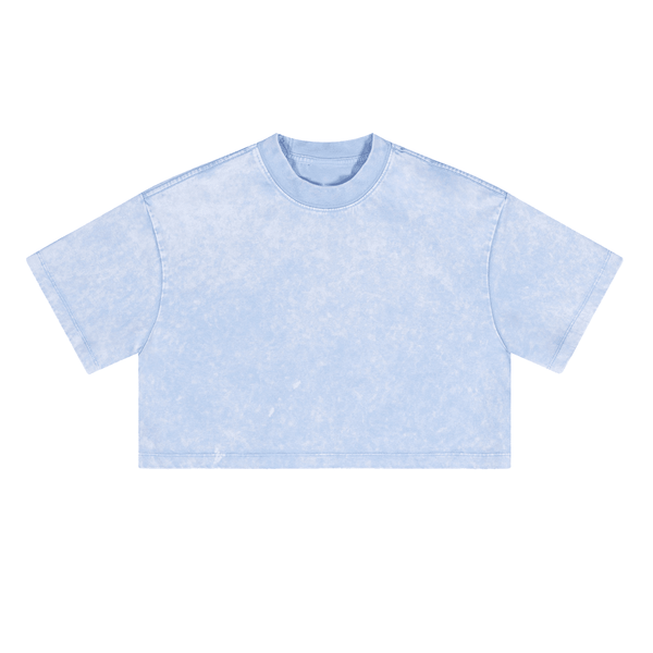 (NEW) Truth Unlimited Women's Washed Loose Fit Cropped Crewneck T-shirt(230GSM)