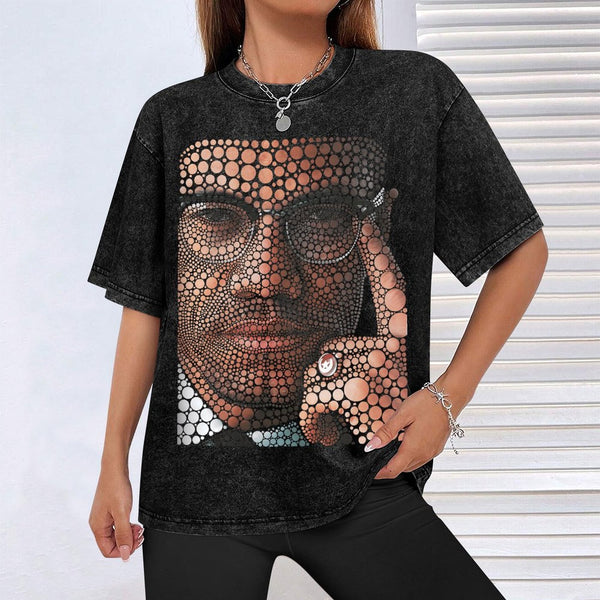 NEW Truth Unlimited "Malcolm X" Washed Drop Shoulder T-Shirt