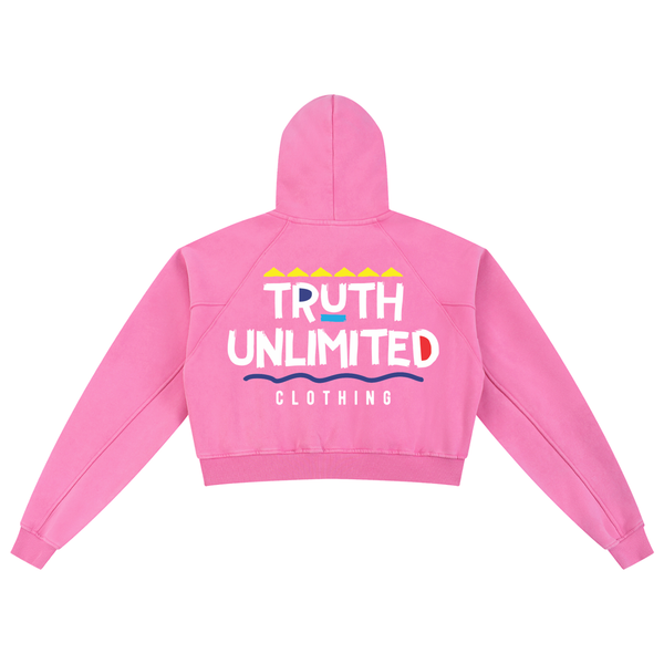 NEW Truth Unlimited women's Snow Washed Cropped Hoodie