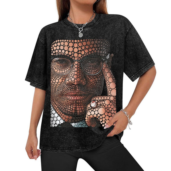 NEW Truth Unlimited "Malcolm X" Washed Drop Shoulder T-Shirt
