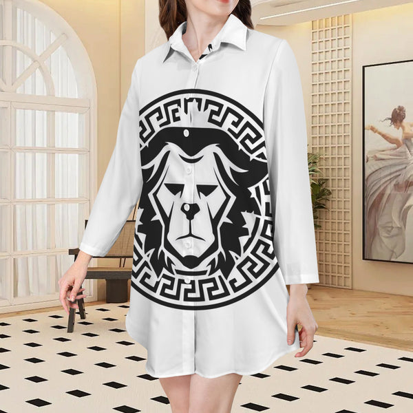 Truth Unlimited Women's 3/4 Sleeve Button Up Shirt Dress