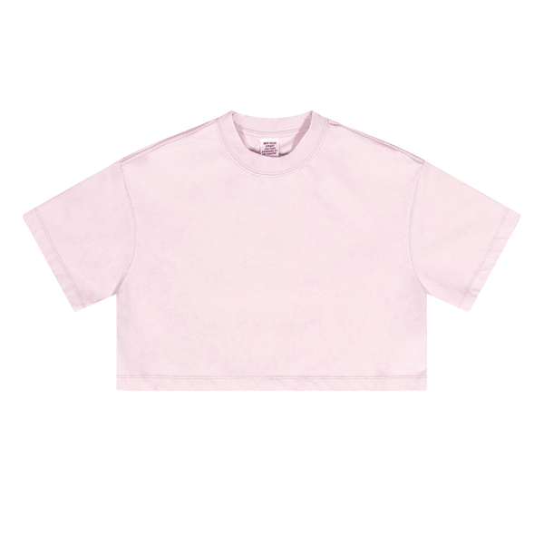 (NEW) Truth Unlimited Women's Washed Loose Fit Cropped Crewneck T-shirt(230GSM)