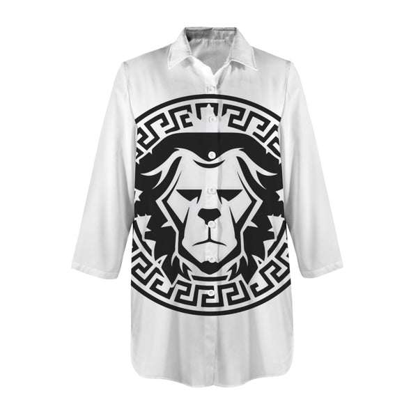 Truth Unlimited Women's 3/4 Sleeve Button Up Shirt Dress