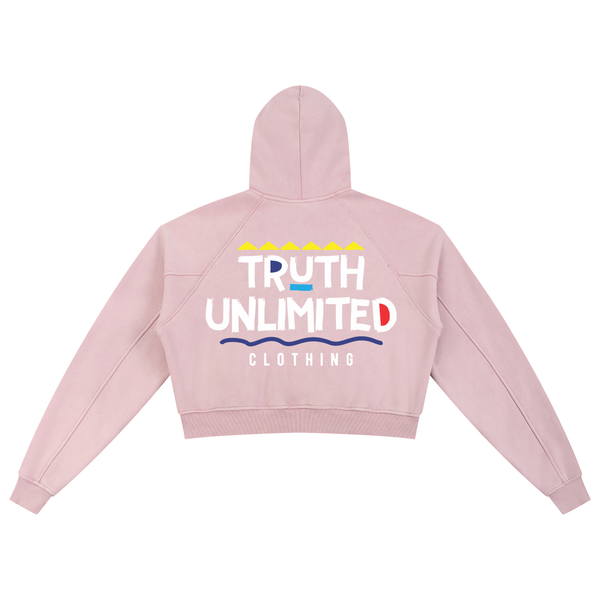 NEW Truth Unlimited women's Snow Washed Cropped Hoodie
