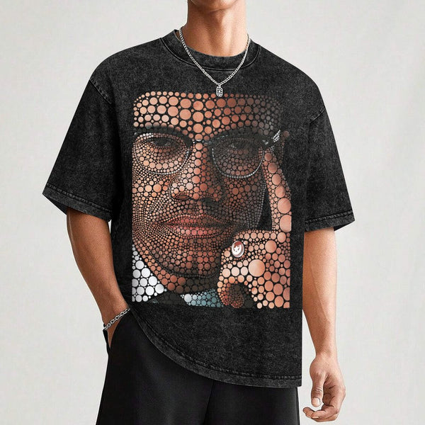 NEW Truth Unlimited "Malcolm X" Washed Drop Shoulder T-Shirt
