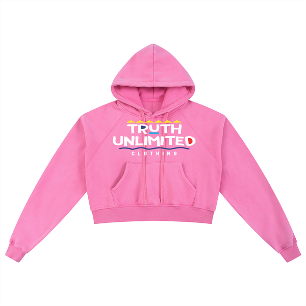 NEW Truth Unlimited women's Snow Washed Cropped Hoodie