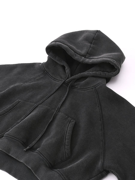NEW Truth Unlimited women's Snow Washed Cropped Hoodie