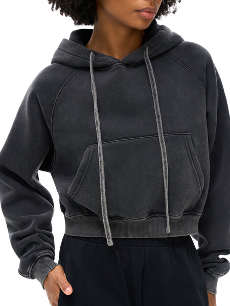 NEW Truth Unlimited women's Snow Washed Cropped Hoodie