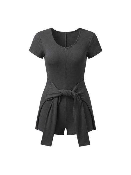 Truth Unlimited Women's Dual-Function Cape Tie-Waist Romper